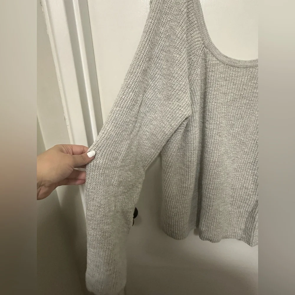Soft Aerie Sweater with Crisscross Back - Gray - Picture 3 of 9